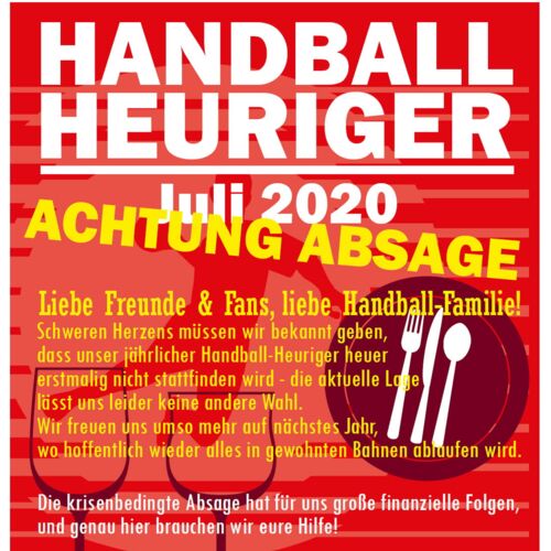 Handball Heuriger Juli 2020 - Absage
